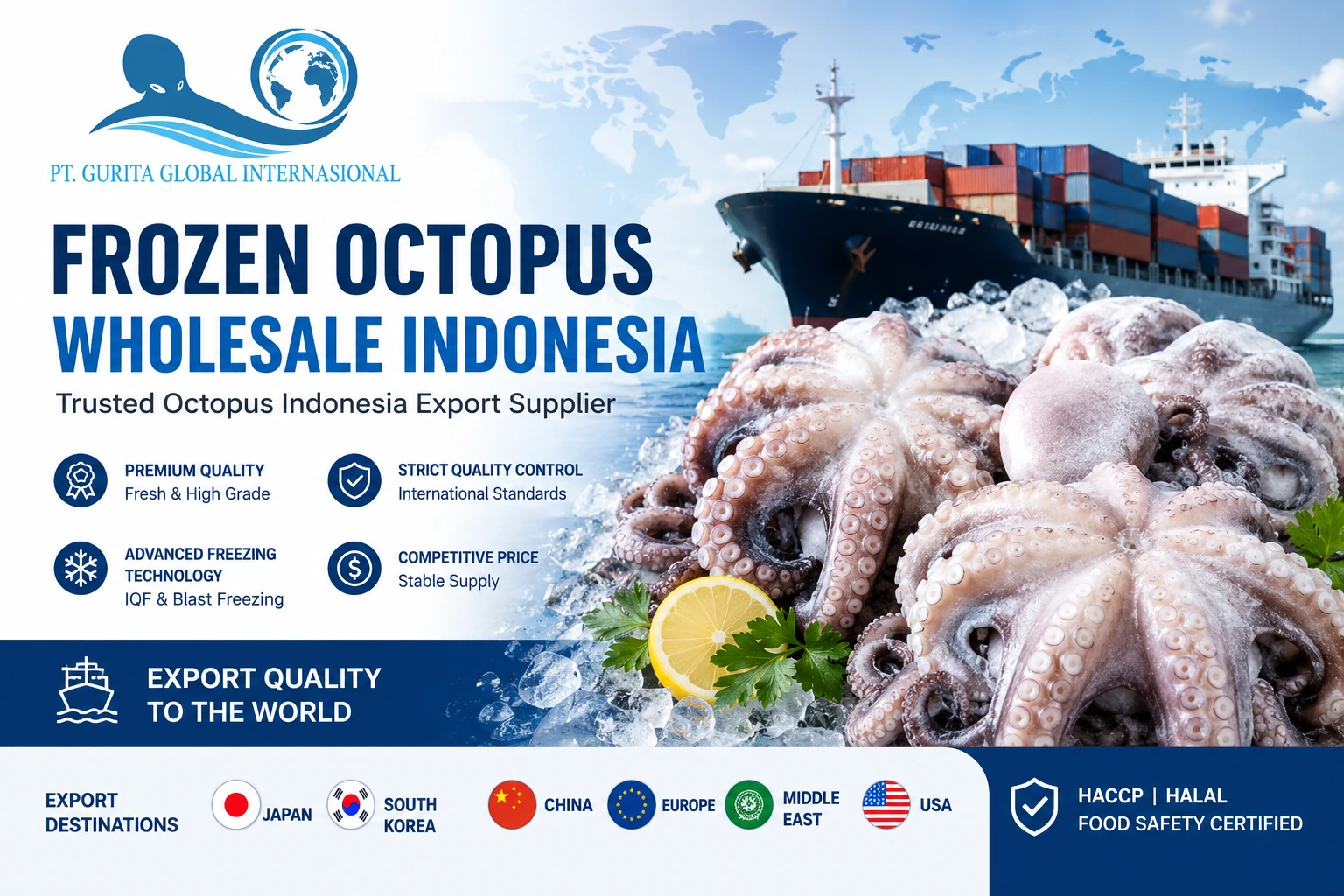 Frozen Octopus Wholesale Indonesia | High Quality Octopus Indonesia